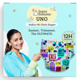 SuperBottoms Freesize UNO Reusable Cloth Diaper with 2 Dry Feel Magic Dry Pads - Multicolor-picture-2