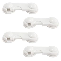 Syga Baby Safety Locks Uses Dual Adhesive Tape Child Proof Cabinets Drawers Appliances Fridge Pack of 4 - White-image-62