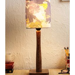 Green Girgit Purple Flowers Wooden Lamp-image-22