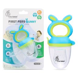 R for Rabbit First Feed Bunny Premium Soft Silicon Chewing Nibbler - Green  & Blue-53