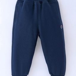 Little Kangaroos Cotton Knit Full Length Lounge Pant Solid - Navy Blue-image-86