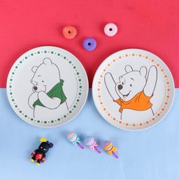The Bamboo Co Bamboo Kids Plate- Set Of 2- Winni-Multi Color-22