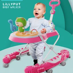 Mothertouch Lillyput MusicalWalkerwith Adjustable Parent & Push Handle | 360° Wheel & Feeding Tray - Pink-picture-29