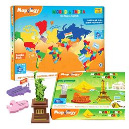 Imagimake Mapology - India & World Map with Monuments of the World - 100 + Pieces-18