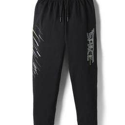 Smarty Boys Sinker Knit Full Length Lounge Pant with Space Print - Black-image-7