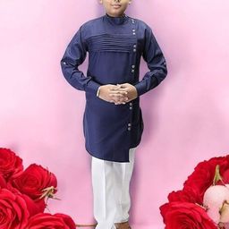 Qtsy Boys Embroidered Regular Phulkari Pure Cotton Kurta with Pyjamas-52