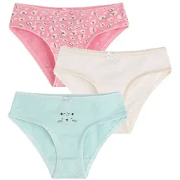 Nuego Girls Pack Of 3 Animal Print Pure Cotton Basic Briefs KG-UN-BRF-0005-2-3Y-11