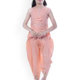 BAESD Girls Ethnic Motifs Regular Gotta Patti Kurti with Dhoti Pants-19