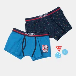 Jockey Boys Pack Of 2 Super Combed Cotton Printed Trunks
UB03-0205-NV-VB-23