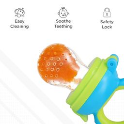 R for Rabbit First Feed Bunny Premium Soft Silicon Chewing Nibbler - Green  & Blue image 4