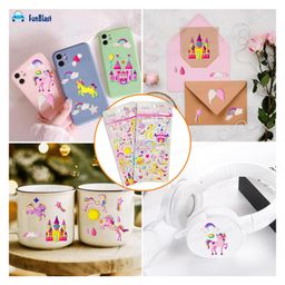 Bunie 3D Foam Unicorn Theme Kawaii Stickers Set  Pack of 4 Sheets Multicolor image 5