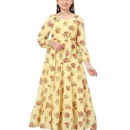 BAESD Girls Floral Printed Fit and Flare Maxi Dress-picture-54