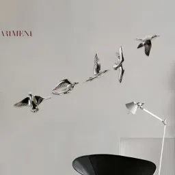 The Artment Minimalist Watch Me Fly Wall D¿cor Silver Set of 5-picture-3