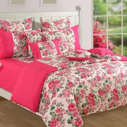 Swayam Shades of Paradise Pink Cotton 200 TC Single Size Winter Quilt - Set of 1-11