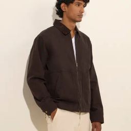 WES Casuals by Westside Dark Brown Relaxed-Fit Cotton Jacket-image-93