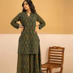 Love Chic Ajrakh Kalidaar Palazzo with Short Kurta-image-24