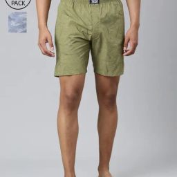 Levi'S Blue & Green Pure Cotton Relaxed Fit Printed Shorts-picture-35