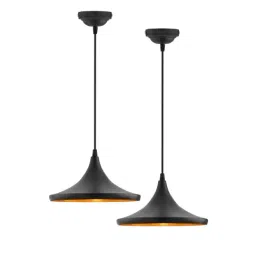 Homesake Danish Shade Black Metal Vintage Pendant Light - Set of 2 (Bulb not included)-19