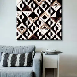 999store Black & White Abstract Strokes Canvas Painting-12