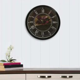 eCraftIndia Designer Round Analog Black Wall Clock-image-93