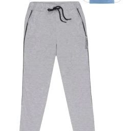 Li'l Tomatoes Kids Grey Cotton Printed Trackpants & Mask-image-53