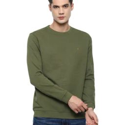 Van Heusen Sport Olive Green Regular Fit Sweatshirt-image-8