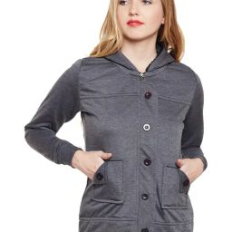 Belle Fille Dark Grey Textured Jacket-image-19