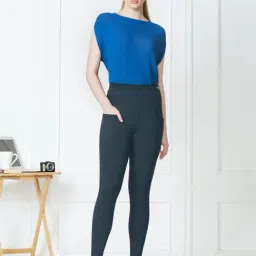 Van Heusen Black Mid Rise Treggings-image-57