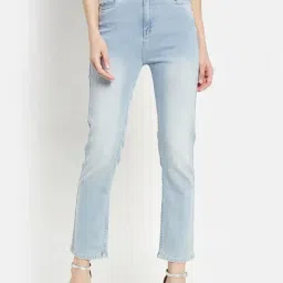 METTLE Blue Cotton Mid Rise Jeans-image-70