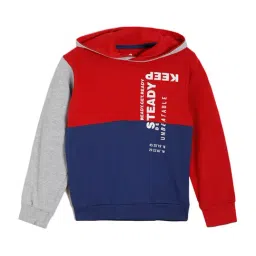 Under Fourteen Only Kids Red & Blue Color Block Full Sleeves Sweatshirt-image-39