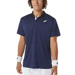 Asics Navy Regular Fit Striped Sports T-Shirt-image-16