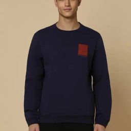 Allen Solly Navy Cotton Regular Fit Sweatshirt-image-59