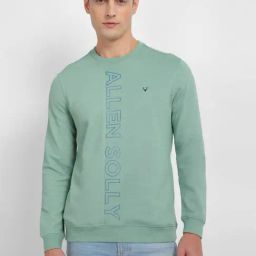 Allen Solly Green Cotton Regular Fit Logo Printed Sweatshirt-picture-26