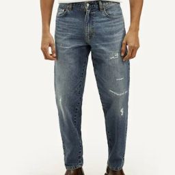 Levi's 550'92 Blue Cotton Relaxed Fit Distressed Jeans-image-71