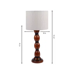 Tucasa NTU-211 B-22 Table Lamp with Wood Base (Beige) image 2