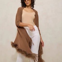 SHOWOFF Brown Textured Poncho-image-30