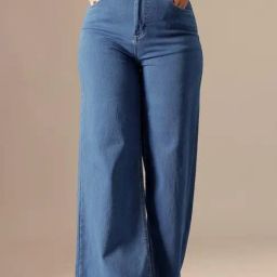 Miss Chase A+ Blue Denim Solid High Rise Jeans-picture-28