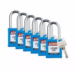 BRADY Padlock with 6 Keys Nylon Blue, 793EA7 (Set of 6 Pcs)-image-2