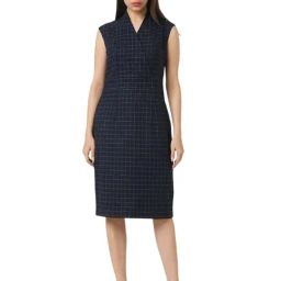 Van Heusen Navy Regular Fit Checks Dress-image-36