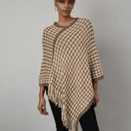 showoffff SHOWOFF Beige Self Design Poncho-picture-11