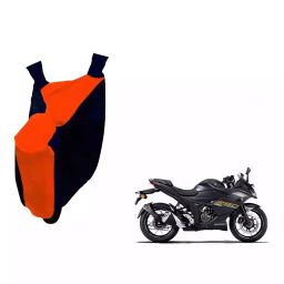 Auto Pearl Waterproof Two Wheeler Cover For Suzuki Gixxer 250 (Orange & Blue)-image-64
