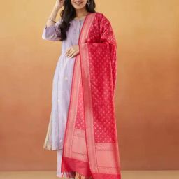 Fabindia Pink Woven Pattern Dupatta-image-73