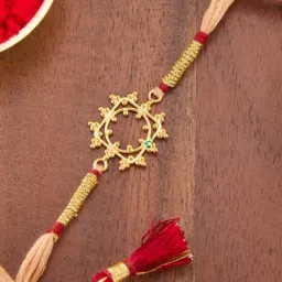 Fabindia Women Gold Solid Rakhi with Tie-Up Closure-image-68