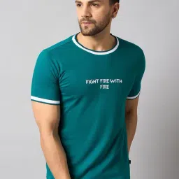 Club York Teal Regular Fit Printed T-Shirt-image-53