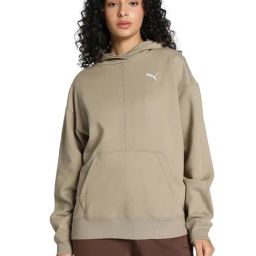 Puma Beige Cotton Solid Hoodie-image-32