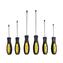 MAF PRO Screwdriver Set with Ergonomic Handle Chrome Vanadium Steel Yellow & Black, MPSDS-6 (Set of 6)-0