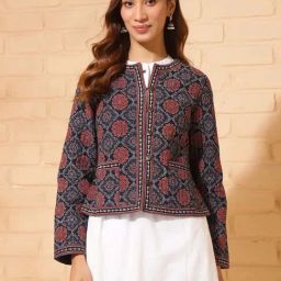 Fabindia Multicolored Cotton Printed Jacket-image-31