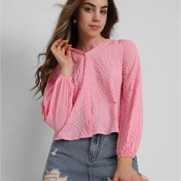 Forever 21 Pink Textured Top-picture-47