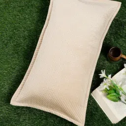 HOSTA HOMES Ultrasonic Abstract Cream 280 TC Polyvelvet Pillow Cover-image-72
