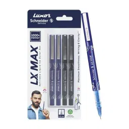 Schneider LX-Max 2 Blue & 2 Black Roller Ball Pen Needle Tip (Pack of 4)-image-64